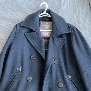 LIKE NEW Men’s Navy Peacoat (size Large) - American Eagle